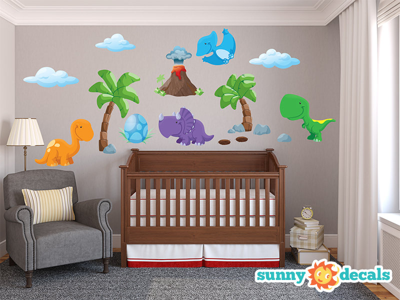 Sunny Decals Dinosaur Fabric Wall Decal Wayfair Dinosaur Fabric Wall Decal