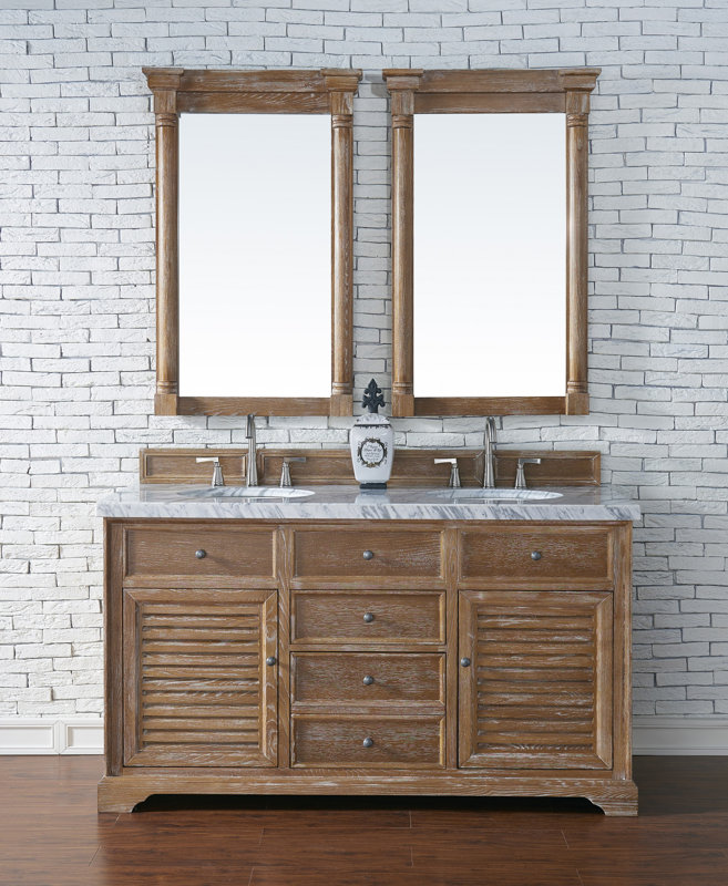 Darby Home Co Belfield 60 Double Driftwood Bathroom Vanity Set Belfield 60 Double Driftwood Bathroom Vanity Set