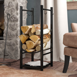 Indoor Firewood Holder Wayfair Ca Caiden Fireside Log Rack With Tool Holder