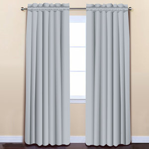 Insulated Solid Blackout Thermal Rod Pocket Curtain Panels (Set of 2)