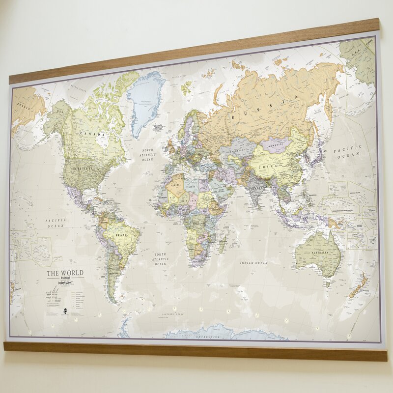 dCor design 'Classic World Map' Graphic Art Print & Reviews | Wayfair.co.uk