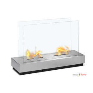 Braga Free Standing Floor Indoor Outdoor Ethanol Fireplace by Moda Flame