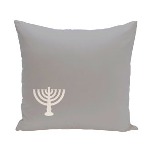 Holiday Geometric Print Menorah Minor Throw Pillow