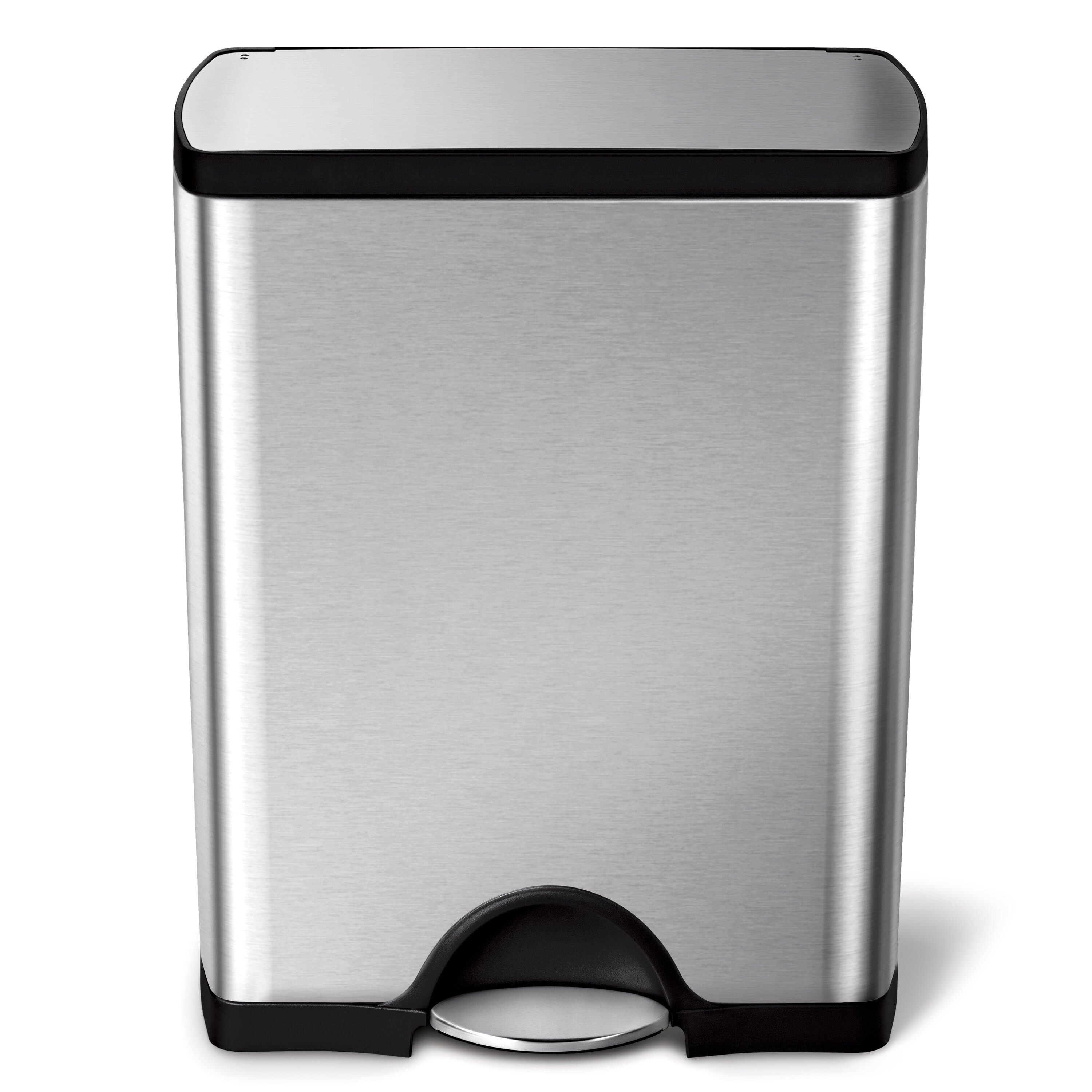 Simplehuman 13 Gallon Rectangular Step Trash Can Brushed Stainless