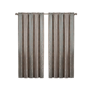 Jairo Damask Blackout Rod Pocket Single Curtain Panel