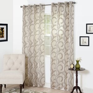 Eugene Damask Semi-Sheer Grommet Single Curtain Panel