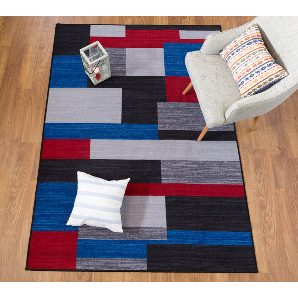 Black And Red Area Rugs orren ellis fredia contemporary geometric non-slip gray/black/red Black And Red Area Rugs orren ellis fredia contemporary geometric non-slip gray/black/red