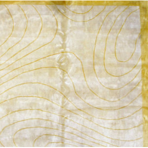 Modern Hand Knotted Silk Ivory Area Rug