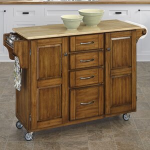 Adelle-a-Cart Kitchen Island with Butcher Block Top