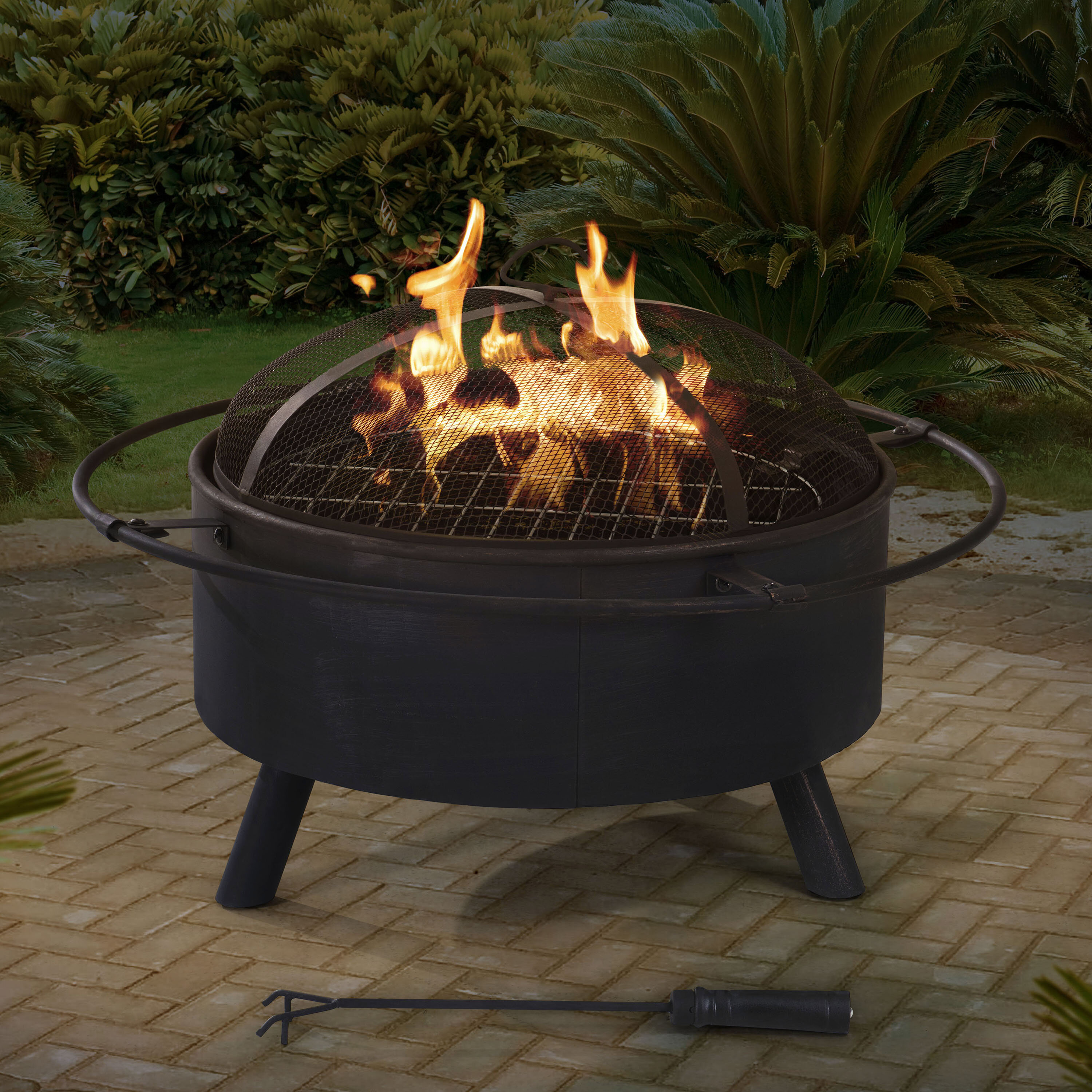 Sunjoy Steel Wood Burning Fire Pit Wayfair Ca