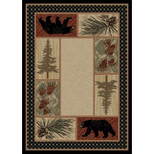 American Destinations Beige/Black Area Rug