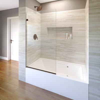 Basco Celesta 34" x 60" Frameless Tub Door  Finish: Oil Rubbed Bronze