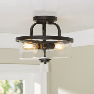Flush Mounts Semi Birch Lane Poteau 2 Light Semi Flush Mount