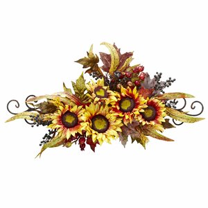 Sunflower Swag With Metal Frame