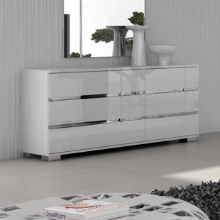 High Gloss Modern Dresser Wayfair Rno 6 Drawer Double Dresser