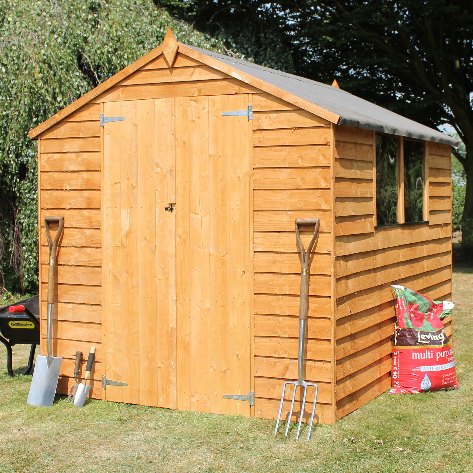 Mercia Garden Products 6 Ft W X 8 Ft D Overlap Apex Wooden Shed
