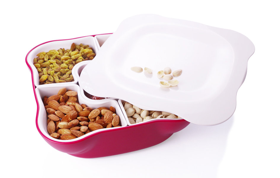 Home And Above Creative Multi Sectional Snack Serving Tray With Lid home-and-above-creative-multi-sectional-snack-serving-tray-with-lid