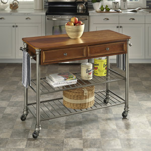Kibbe Kitchen Island with Wood Top