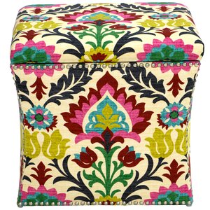 Fleurette Nail Button Storage Ottoman