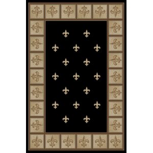 Hometown Fleur De Lys Black Area Rug