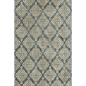 Lattice Cotton Indigo Area Rug 