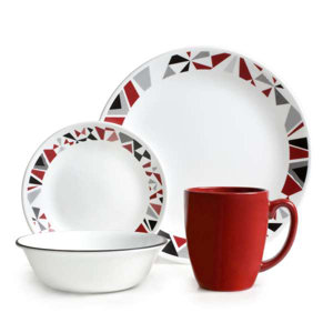 Livingware 16 Piece Dinnerware Set, Service for 4