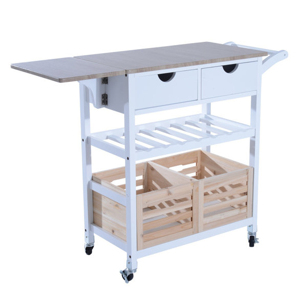 Winston Porter Nikolai Rolling Drop Leaf Kitchen Cart Wayfair