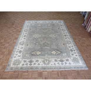 8 X 11 Wool Rug Wayfair One Of A Kind Bearer Ushak Hand Knotted 8 10 X 11 Wool Soft Green Area Rug