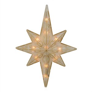 Lighted Glitter Star of Bethlehem Christmas Tree Topper