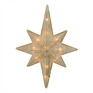 Lighted Glitter Star of Bethlehem Christmas Tree Topper