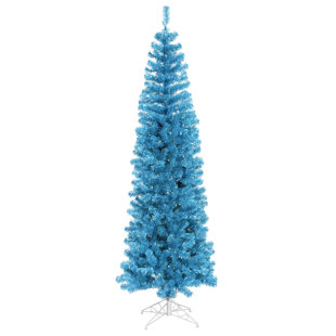 45 sky blue pencil pine artificial christmas tree with 150 blue lights with stand - Aqua Christmas Tree 45 sky blue pencil pine artificial christmas tree with 150 blue lights with stand - Aqua Christmas Tree