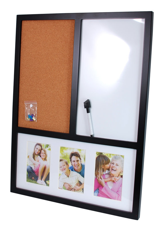 nexxt Design Memo Board with Dry Erase and Cork Wall Mounted