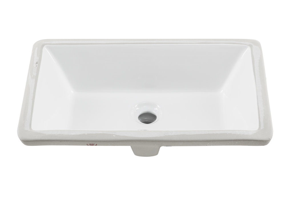 Soleil Glazed Vitreous China Rectangular Undermount Bathroom Sink with