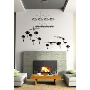 Paratrooper and Airplanes Wall Decal