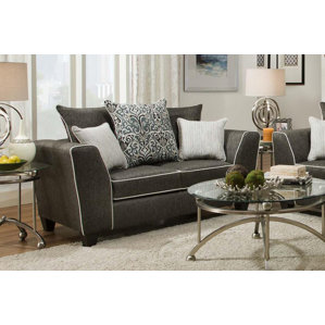 Teterboro Vivid Onyx Loveseat by Latitude Run