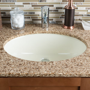 Ceramic Oval Undermount Bathroom Sink with Overflow