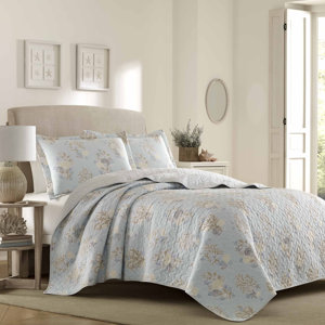 Seaside 100% Cotton Reversible Quilt Set by Laura Ashley Home