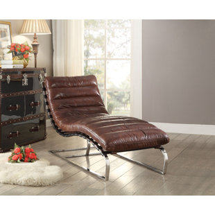 Brown Leather Chaise Lounge Wayfair Lockman Top Grain Leather Chaise Lounge