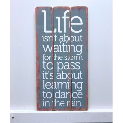 Millwood Pines Life And Storm Wooden Sign Wall Decor Wayfair