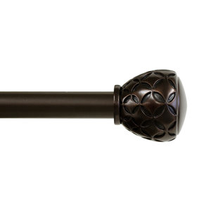 Ember Knob Drapery Single Curtain Rod and Hardware Set