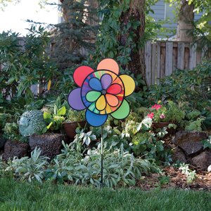 Rainbow Triple Flower Wheel Combo Ground Spinner