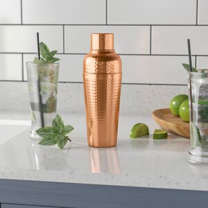 Nunzio 3 Piece Hammered Copper Cocktail Shaker