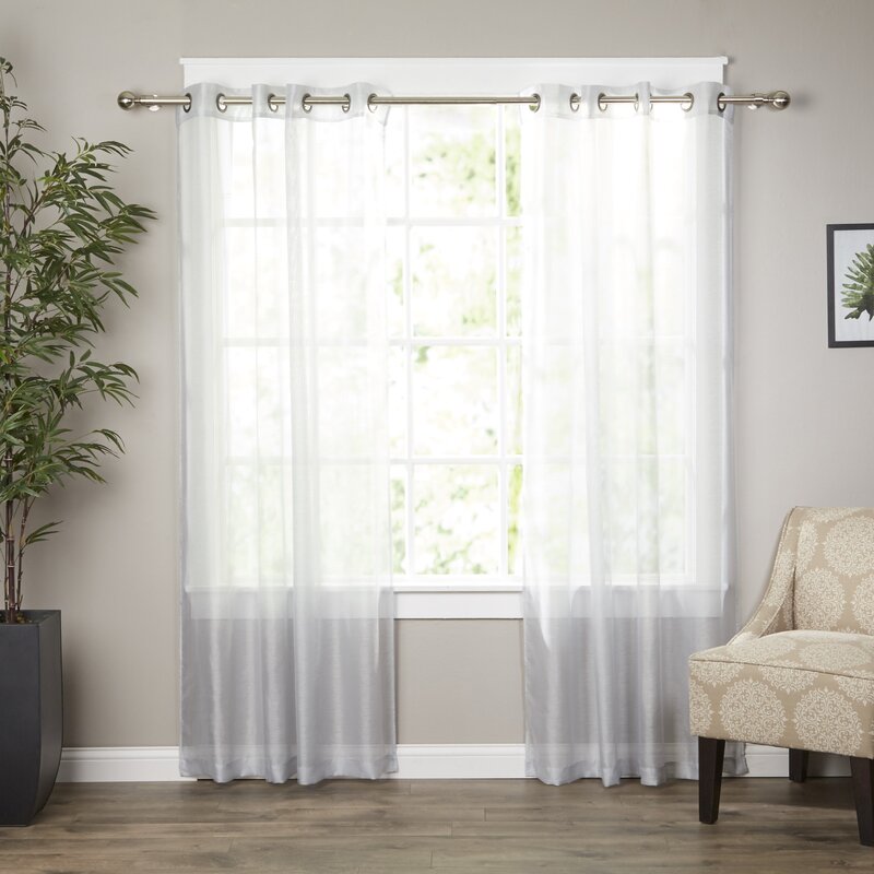 Wayfair Basics™ Wayfair Basics Solid Sheer Grommet Curtain Panels ...