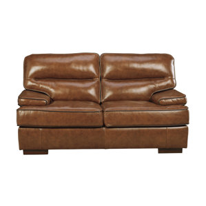 Haines Leather Loveseat by 17 Stories