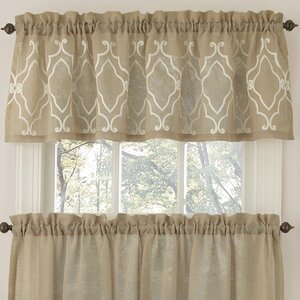 Carlyle Stitched Quatrafoil Kitchen Curtain Valance