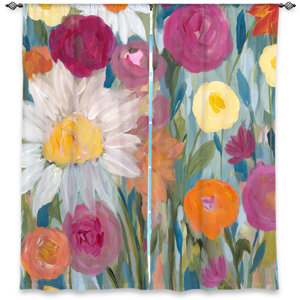 Oneill Carrie Schmitt's Earth at Daybreak Flowers Room Darkening Curtain Panels (Set of 2)