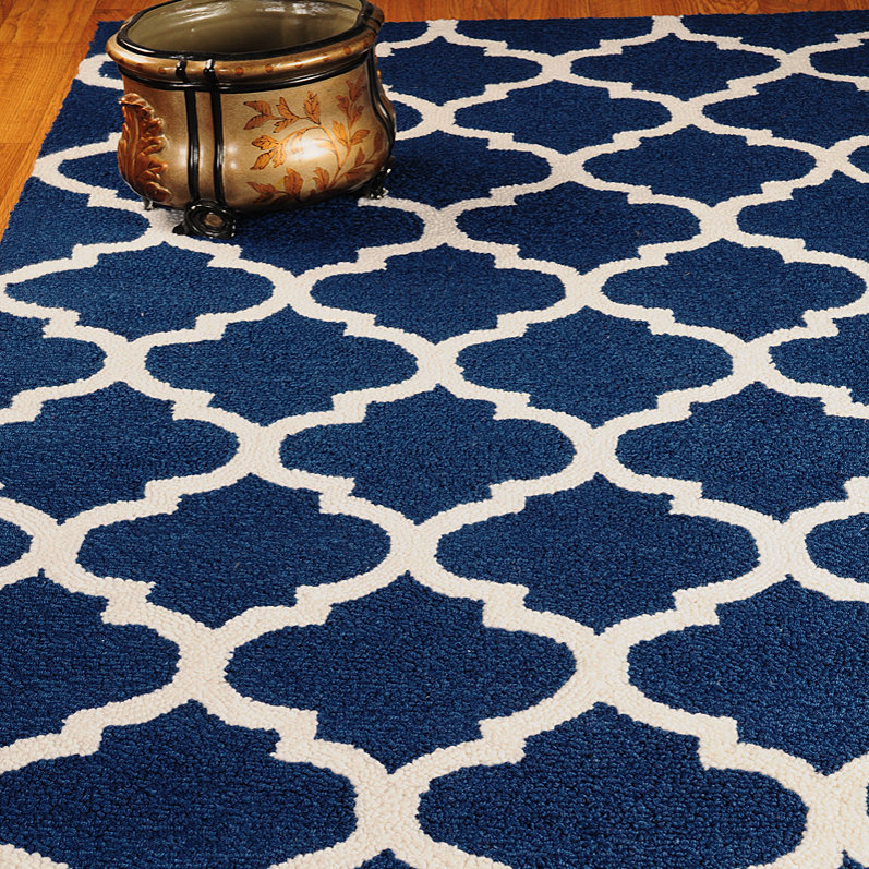 Natural Area Rugs Jute Radiance Blue/Cream Area Rug Wayfair