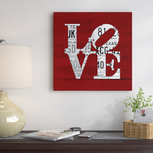 East Urban Home Recycled License Plate Love Word Art Textual Art On Wrapped Canvas Wayfair East Urban Home Recycled License Plate Love Word Art Textual Art On Wrapped Canvas Wayfair