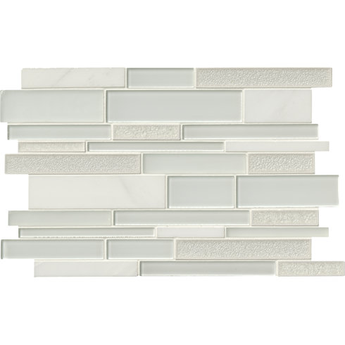 Msi Fantasia Blanco Interlocking Pattern 12 X 18 Mixed Material Fantasia Blanco Interlocking Pattern 12 X 18 Mixed Material Mosaic Tile