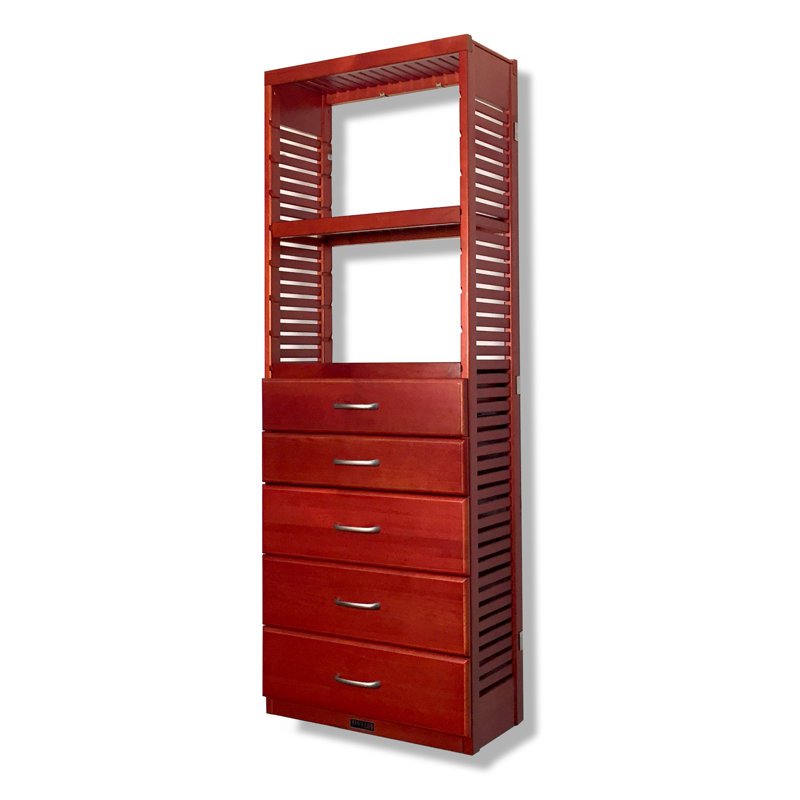 John Louis Home 12 W Deep Solid Wood Premier 5 Drawer Storage Tower 12 W Deep Solid Wood Premier 5 Drawer Storage Tower